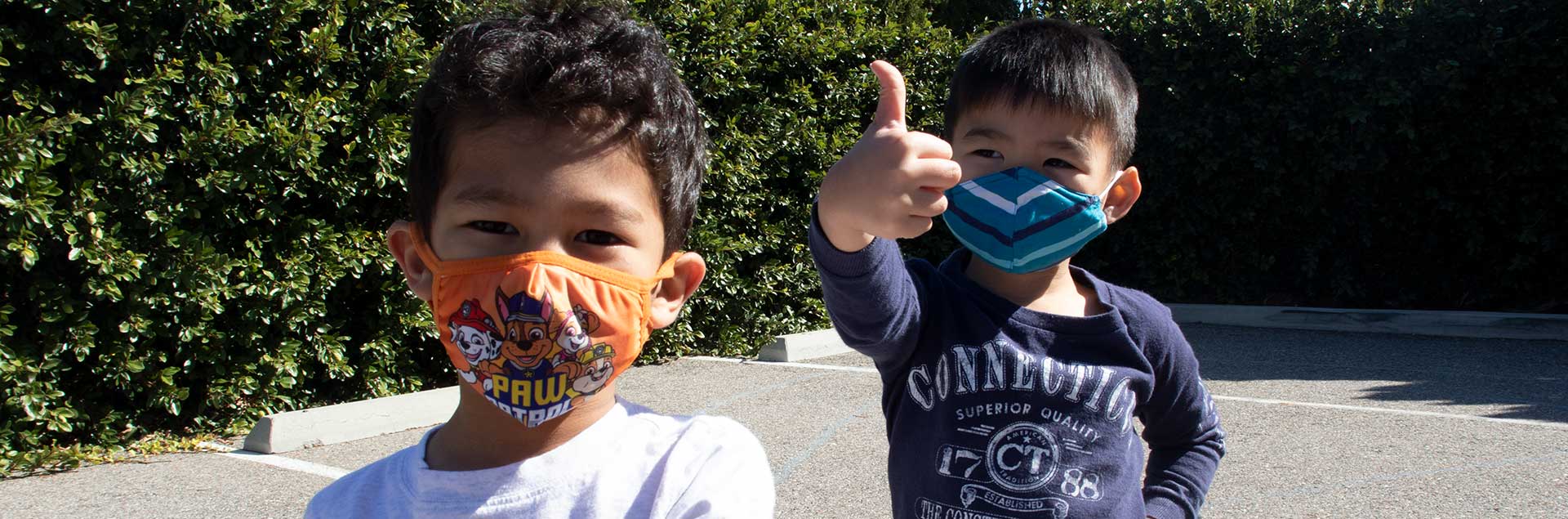 Two little boys on playground