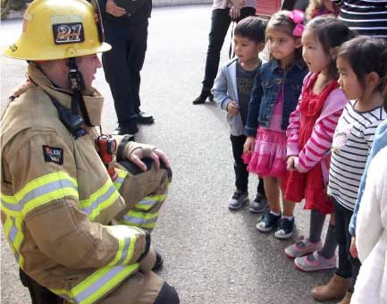 Kids with Fireman